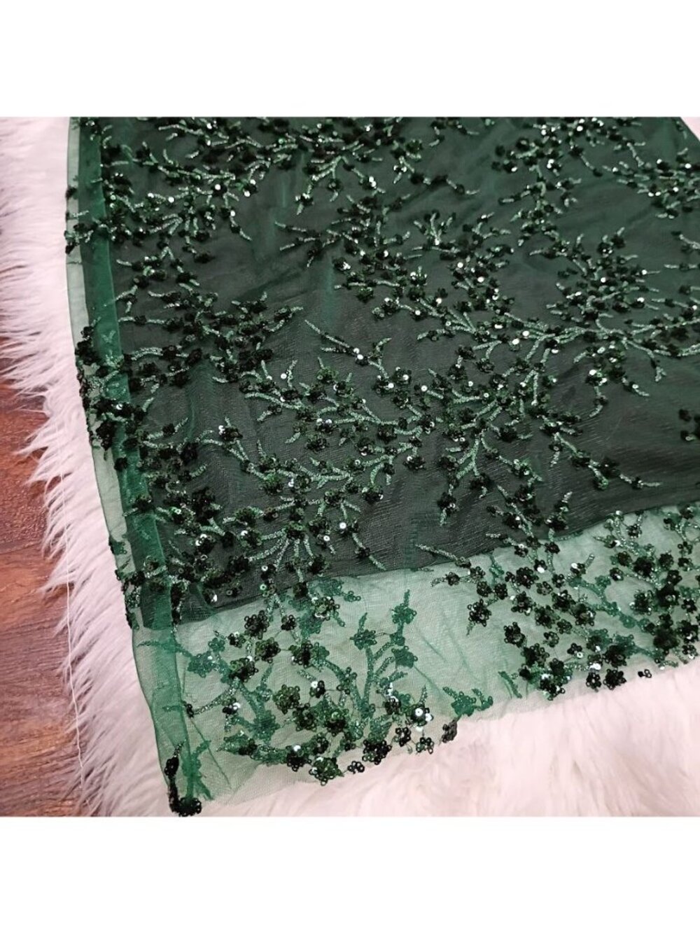 Reformation Green Midi Skirt Size 10 Whimsy Glam Embroidered Sequin Elegant - Picture 12 of 13